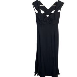 Jessica McClintock Gunne Sax Vintage 90s Black Long Formal Dress W-709 Size 3/4